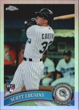 2011 Topps Chrome Refractors #187 Scott Cousins Rookie Card RC . rookie card picture
