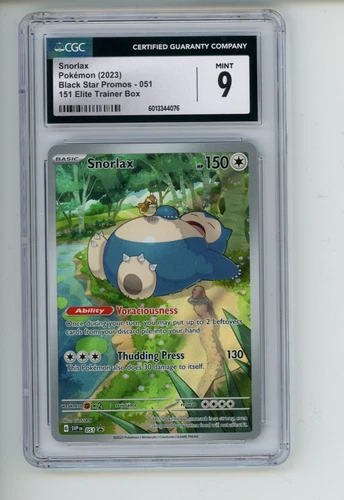 2023 Pokemon 151 Snorlax 051 Black Star ETB Promo CGC 9 MINT