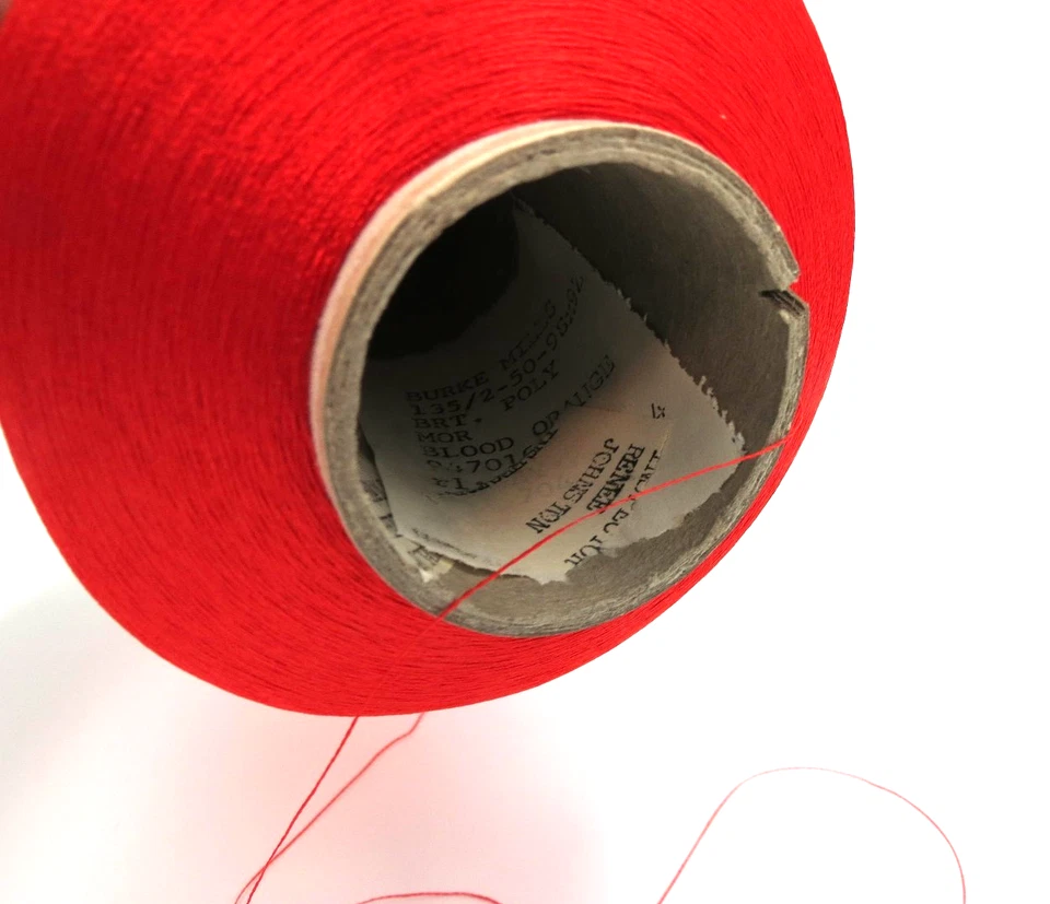 Burkes Mills VTG Blood Orange Embroidery Thread 135/2 Lg Cone 597grs - Image 2 of 4