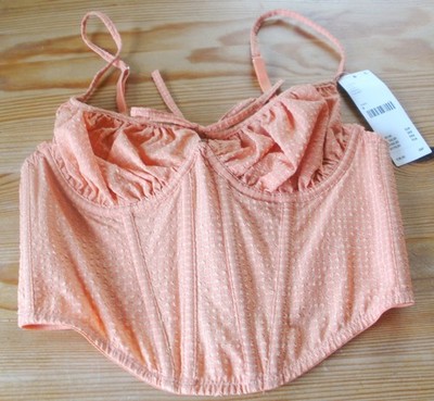 Neues Korsett Top Seersucker Devon von Urban Outfitters orange; Gr. S