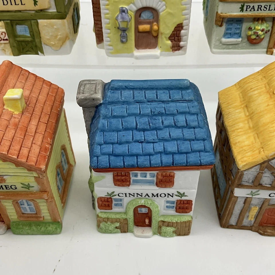 RSVP Plus Pro 1994 frascos de cerâmica casa de especiarias conjunto de 6 endro manjericão salsa noz-moscada - Imagem 3 de 4