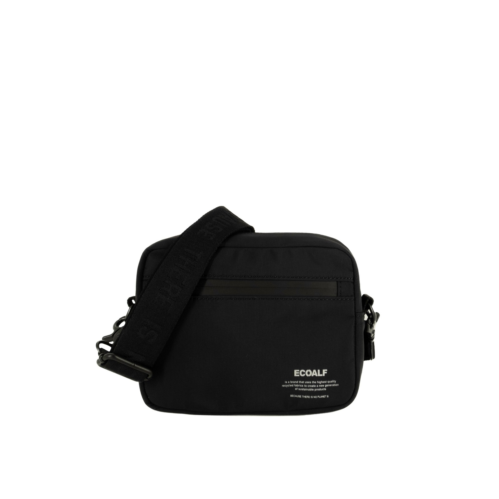 Bolso de hombro Akiral Negro Ecoalf de nailon reciclado