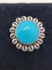 Vintage Turquoise Flower Ring 925 Sterling Silver Size 7 Signed 925 Mexico