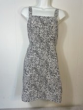 American Eagle white Beige Leopard Print Sleeveless Dress Large straps Animal