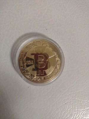 2018 Bitcoin Vires In Numeris Commemorative Coin Gold Plate w/Acrylic Case 