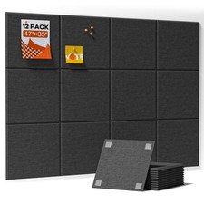 Large Cork Boards for Walls, 47"x35" Bulletin Board, 12-Pack Felt Wall Tiles ...