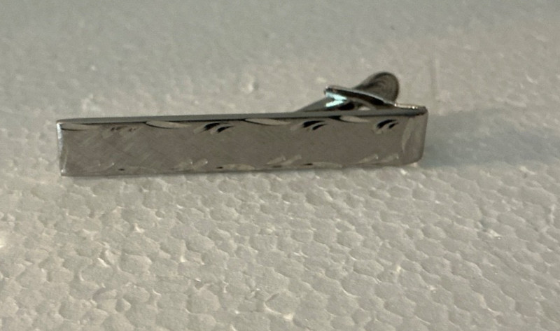 STERLING SILVER FOSTER TIE BAR CLIP DOG EMBLEM ON BACK 