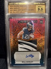 2024 Obsidian Rookie Jumbo Jersey Auto Neon FOTL Will Shipley RJJ-WSY /6 Mint9.5