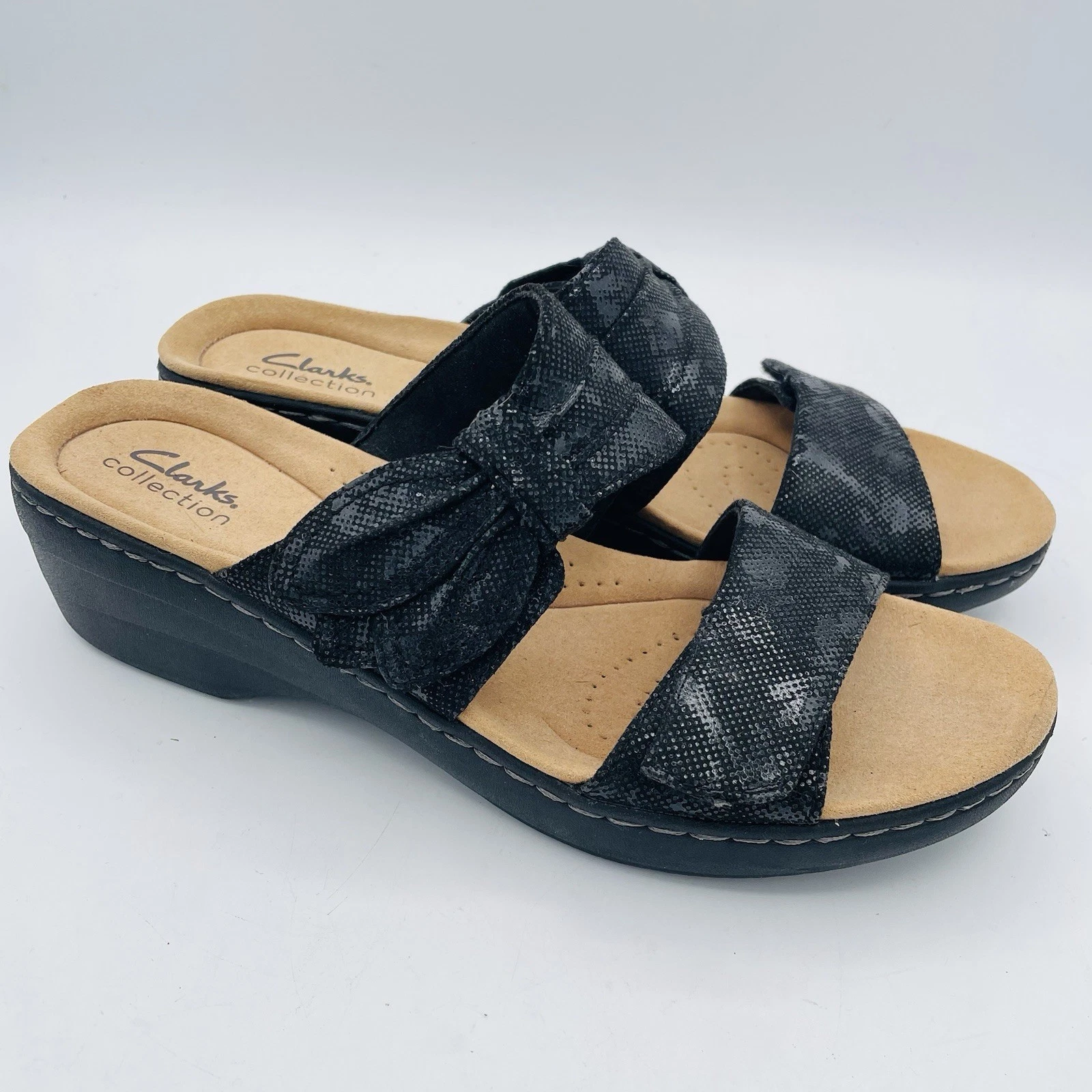 Clarks Merliah Charm Sandalo Slide In Mule Zeppa Tg 10 Leggero!