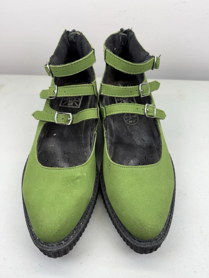 TUK нефритовый зеленый замши кожаные сандалии 3 ремни женщин 8 39 Monk туфли - Изображение 3 из 4