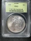 1885 P Morgan Dollar PCGS MS62 OLD GREEN HOLDER
