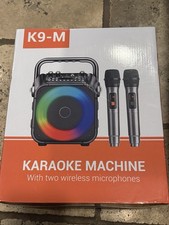 K9-M Karaoke Machine with two wireless microphones Brand New Black