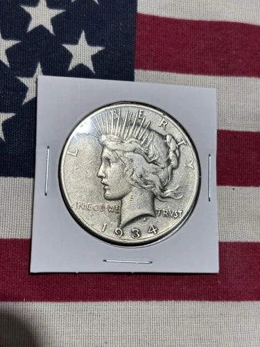 1934-S Peace Dollar - 90% Silver - US $1, XF+ Details