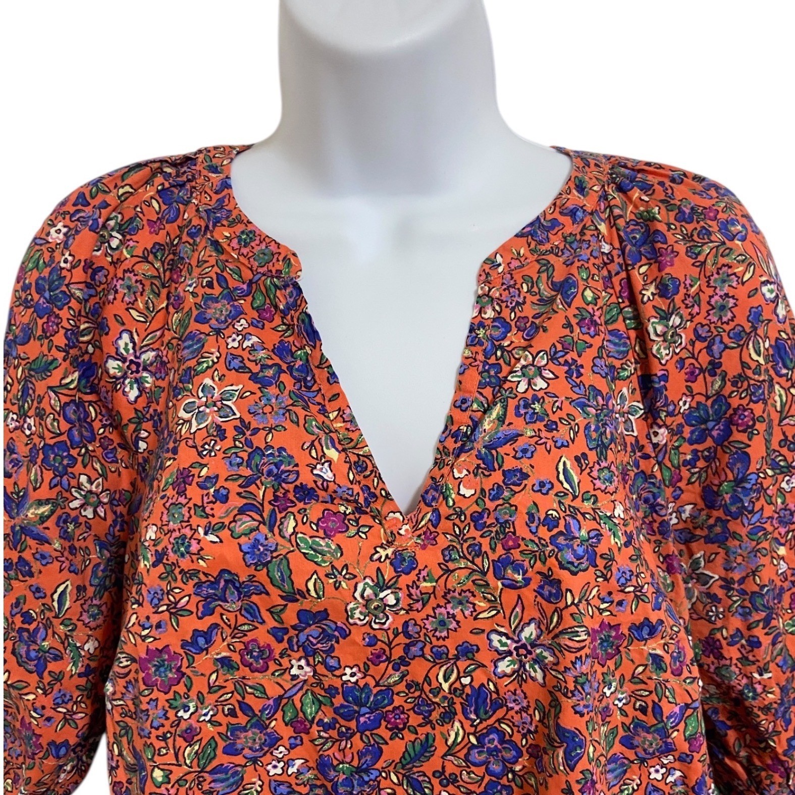 Universal Thread Floral Split Neck Puff Sleeve Bl… - image 8