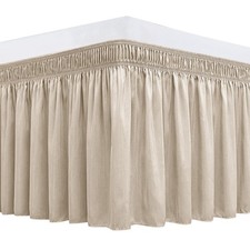 Biscaynebay Wrap Around Bed Skirts for King Cal King Beds 11 Short Drop, Lig...