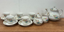 Toy Floral Vtg China Set 5 Cups  Saucers, Sugar  Cream, Pot CHIPPED BROKENMini