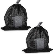 2 Pack Pump Barrier Bag, Black Filter Media Bag, Pump Mesh Bag for Outdoor Wate