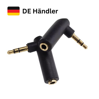 AUX Winkeladapter 90 Grad 3,5mm Klinke 4 Polig Adapter Weiblich Männlich Audio