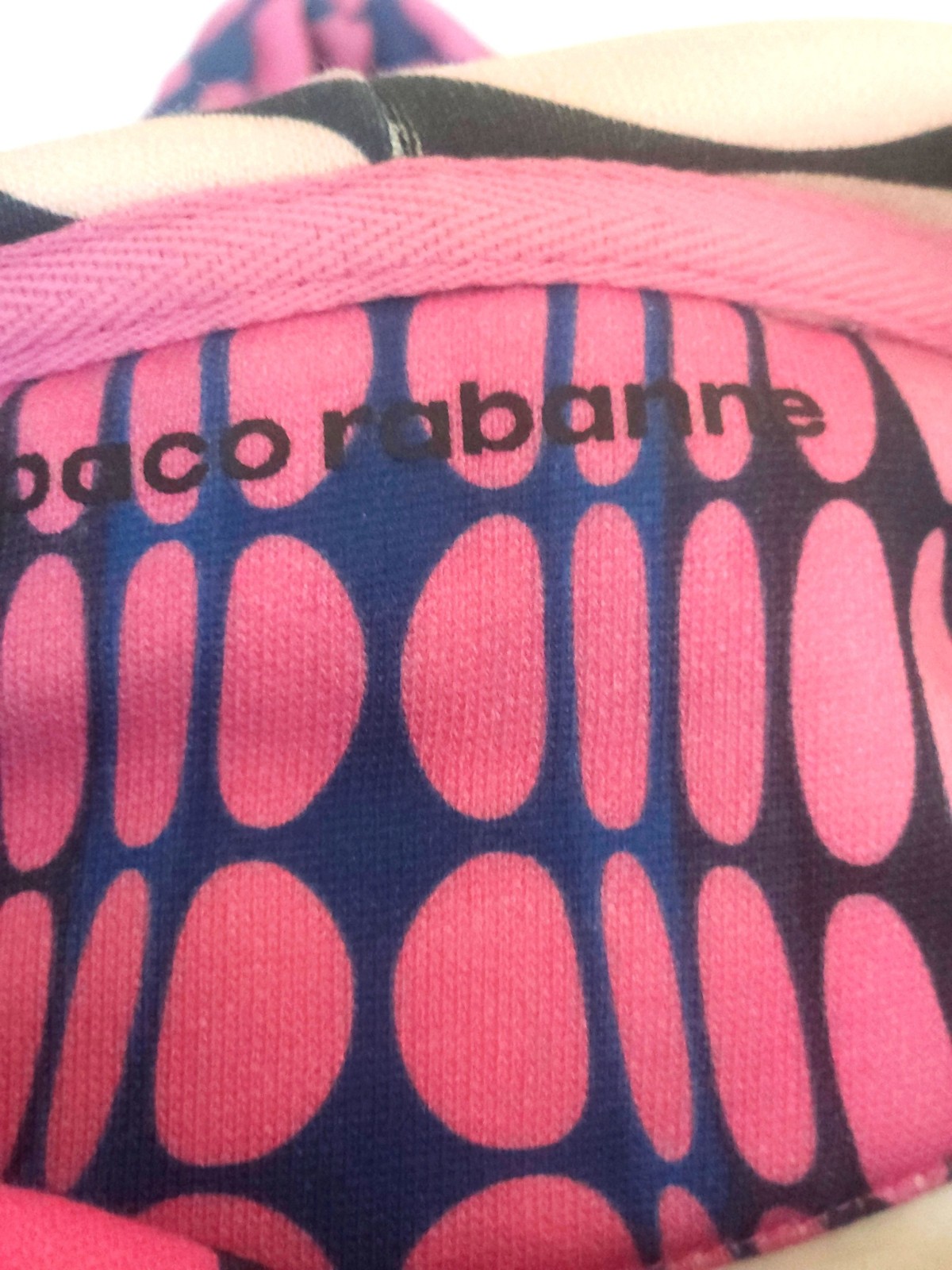 Paco Rabanne SS22 Abstract-Print Hoodie Pink Black Organic Cotton Sweatshirt, S image 6