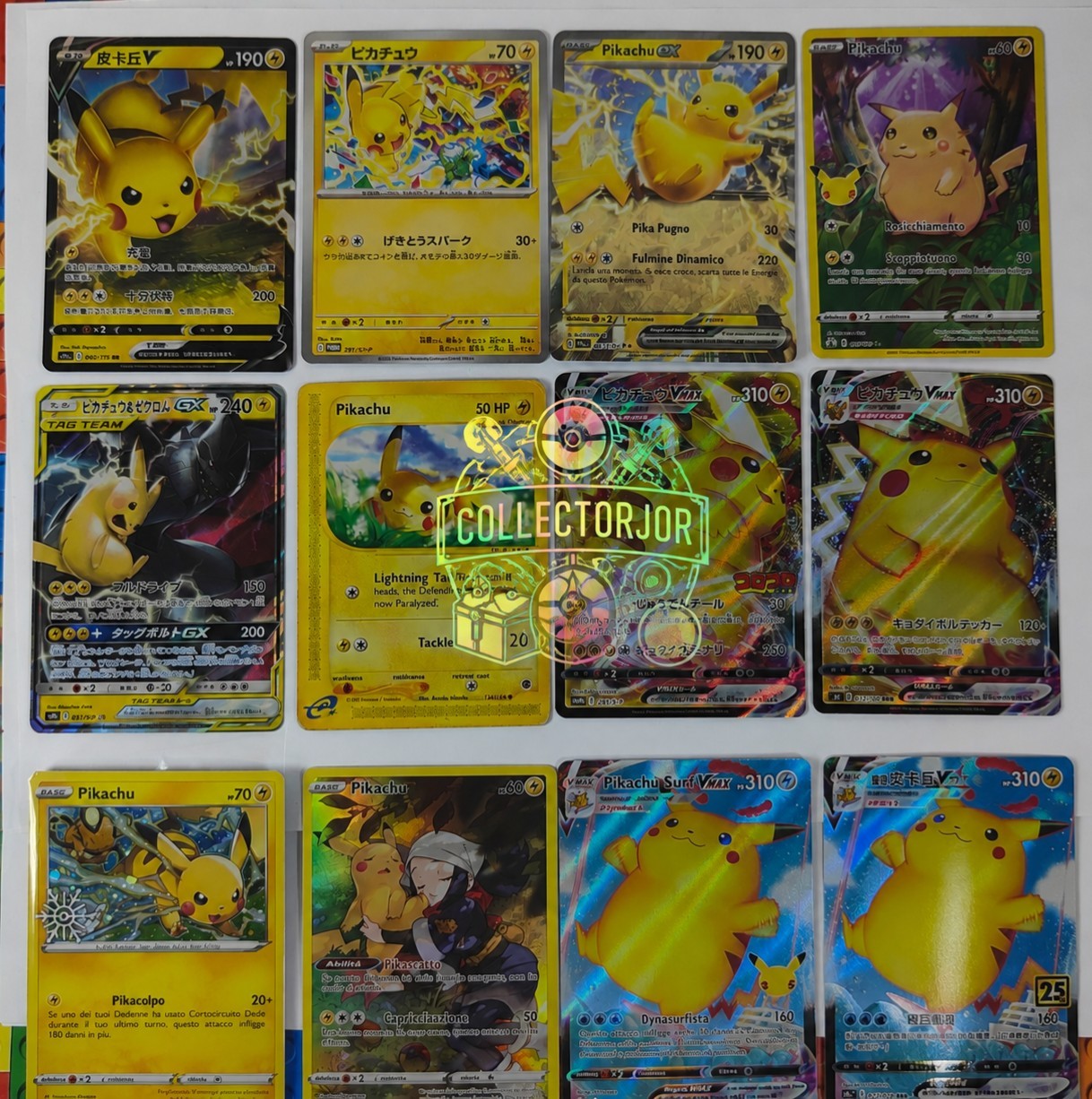 Pikachu Pokemon Cards Expedition + Promo + Tag bolt + 25 Anniversary ITA ENG JAP