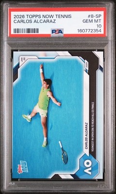 2026 TOPPS NOW TENNIS #8-SP CARLOS ALCARAZ PSA 10 | eBay