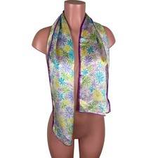 ECHO Silk Scarf Floral pastel rectangle easter retro