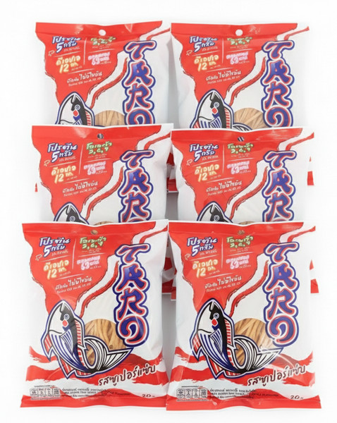 Snack de pescado Taro chile caliente “Super Zap” – Tiras de pescado picante tailandés | Rico en proteínas |