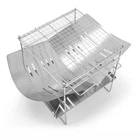 ~Folding Charcoal BBQ Grill Portable Stainless Steel Collapsible Camping Grill