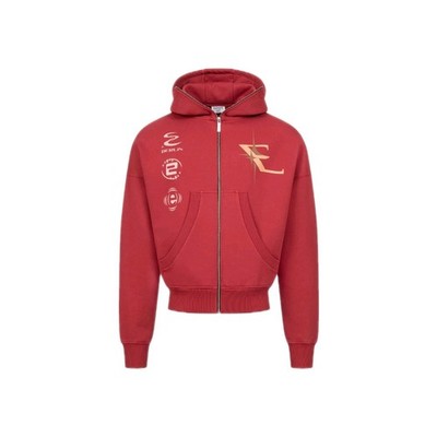 Fire Brick Elevate Star Cropped Zipper Hoodie Sweatshirt