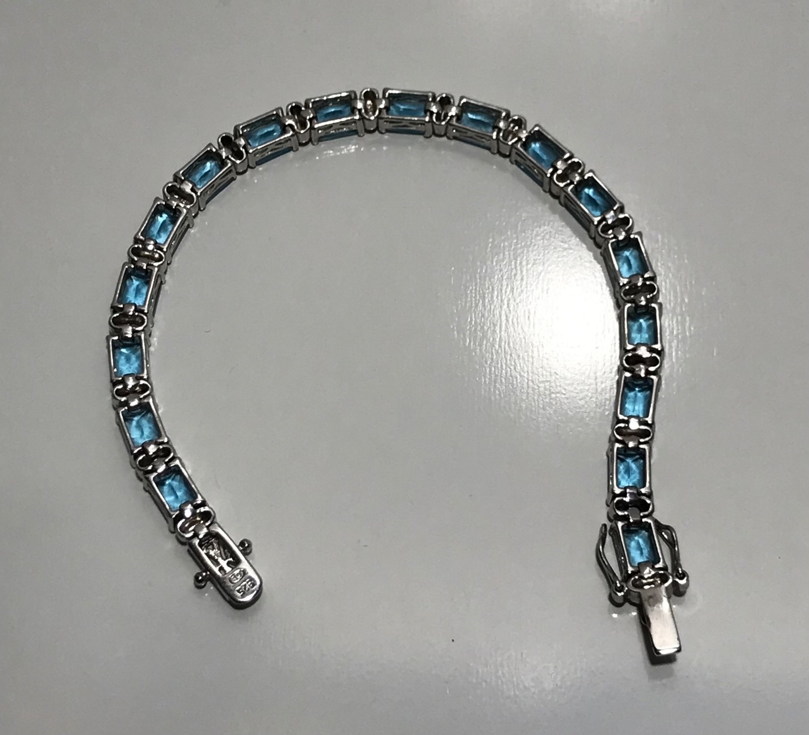 SIGNED DL STERLING SILVER 925 SIMULATED TOPAZ GEM… - image 6