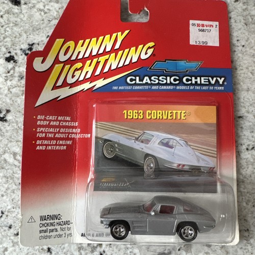 Chevy clásico 1963 gris 1 Corvette 1:64 01922 DMT6-Johnny Lightning - Imagen 1 de 4