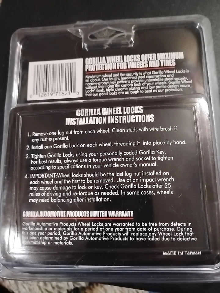 大猩猩汽车 78621 橡子开口轮锁套装(12 毫米 X 1.25 螺纹) — 第 2/4 张图片