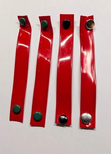 Vintage Barbie Doll - Wardrobe Case Red Straps - Set of 4