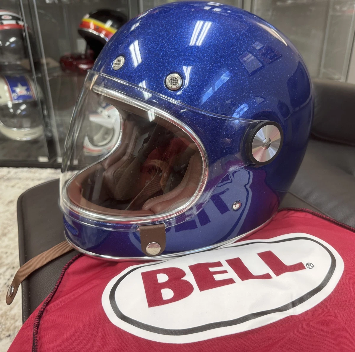 bell bullitt helmet blue flake Blue DOT Approved Full Faces Helmets for sale