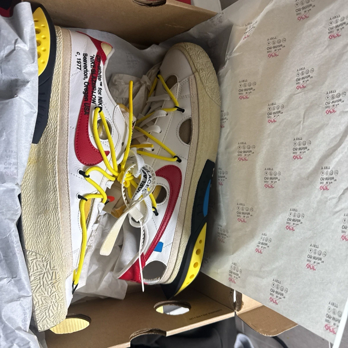 スニーカー Off-White Nike Blazer Low White Red Las mejores ofertas en Nike Off-White x Blazer Low White