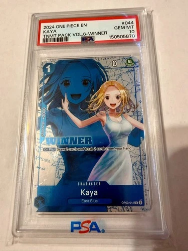 2023 One Piece Tournament Pack Vol 6 Winner English Kaya OP03-044 PSA 10