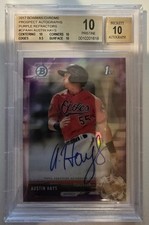 2017 Bowman Chrome Purple Austin Hays Autograph RC 236/250 BGS 10 w/10 Auto