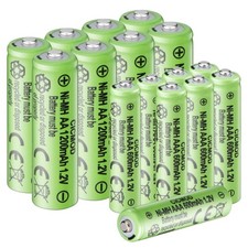AA AAA Rechargeable Batteries, 1200mAh 600mAh 1.2V NiMH Solar Light Battery...