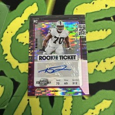Alex Leatherwood 2021 Contenders Optic Rookie Ticket Auto RC Purple Pulsar /21