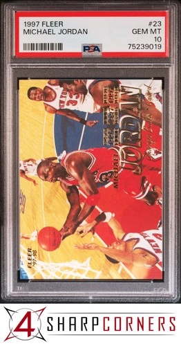 1997 FLEER #23 MICHAEL JORDAN BULLS HOF PSA 10