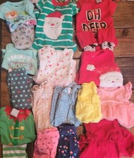 Girls 12 Month Winter 17 Piece Christmas Holiday Santa Outfit Lot