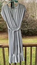 Caution To The Wind Anthro Dress Womens Small Blue Cottage Prairie Wrap