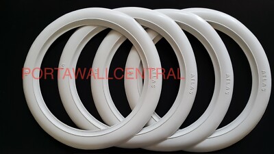 4x Atlas Weißwandringe Weißwandreifen 10 Zoll Weiß Echt Gummi #01