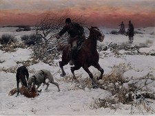 winter horse hunting by A. Kowalski Tile Mural Kitchen Backsplash Marble Ceramic