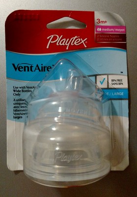 Playtex VentAire Silicone Nipple  Medium Flow Large Wide NIP