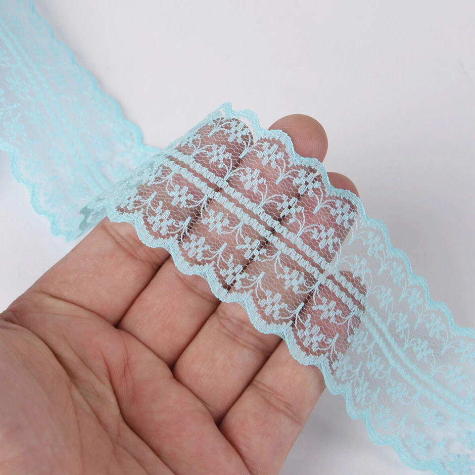 Lote de costura de cinta de tela de encaje bordada de 45 mm de 10 yardas hágalo usted mismo Foto 3 de 3