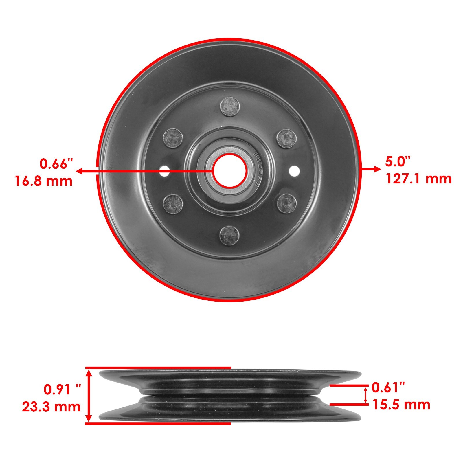 Caltric AM135957 VIdler Deck Pulley for John Deere X300 X300R Series