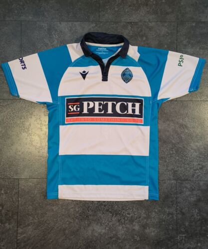Mens Darlington Mowden Park Rugby Home Jersey Top Macron Size Small VGC Rare