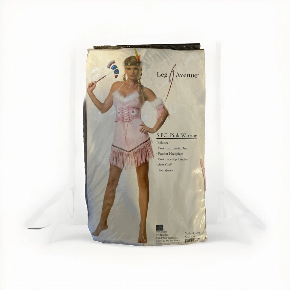 New Leg Avenue Sexy Adult 5 Pc Pink Warrior Halloween Costume Size S/M - Image 2 of 4