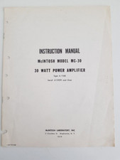 Manuale istruzioni originale McIntosh MC-30 - inglese - BA000964